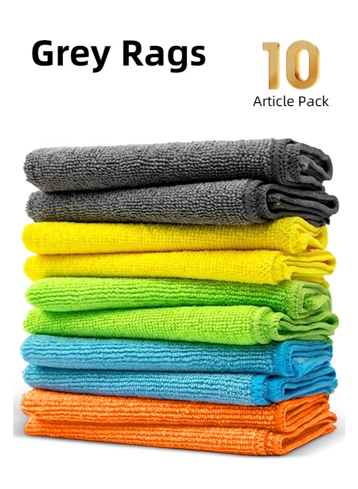 Microfiber Cleaning Cloth - 10 Pcs (32x32cm) - High Performance - 1200 Washes, Ultra Absorbent Microfiber Towel Weave Grime & Liquid for Streak-Free Mirror Shine - Image 1